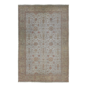 Gray Modern Oushak Style Oversized Wool Rug With Floral Design