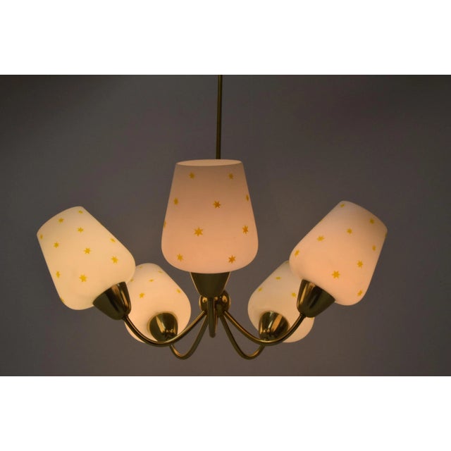 Metal Mid-Century Chandelier, 1960s For Sale - Image 7 of 13