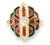 Bold Art Deco-inspired estate ring crafted in 18K yellow gold, featuring a 4mm brilliant round diamond centerpiece...