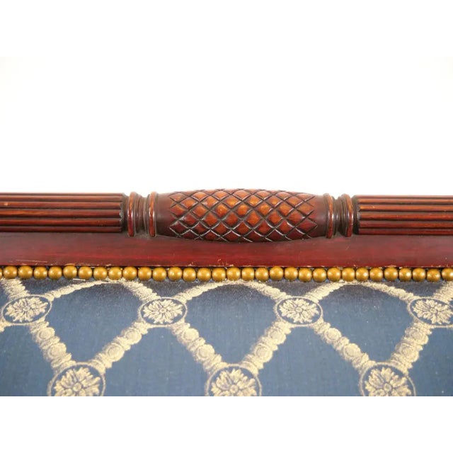 Wood 19th Century Empire Style Mahogany Framed Upholstered Sofa For Sale - Image 7 of 13