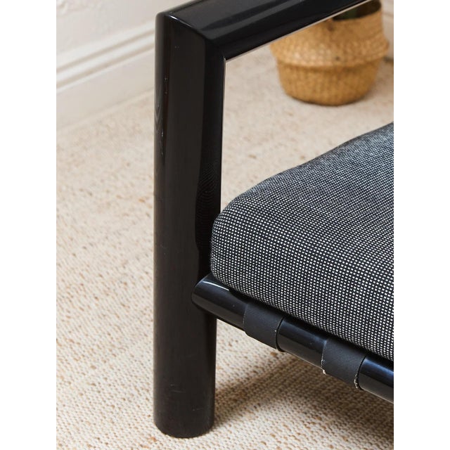 Mid 20th Century Vintage 1970s Black Lacquered Sofa For Sale - Image 5 of 9