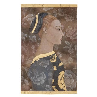 French Artist, Italian Renaissance-Style Portrait, Painted Canvas For Sale