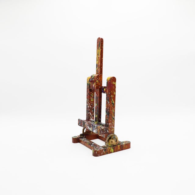 Antique Mexican Painted Small Wood Artist Easel, Made in solid wood, circa 1950.