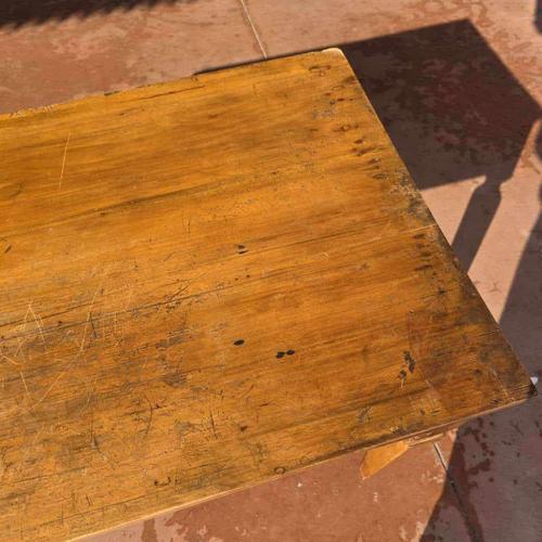 Early 20th Century Wood Writing Desk with Drawer For Sale - Image 4 of 13