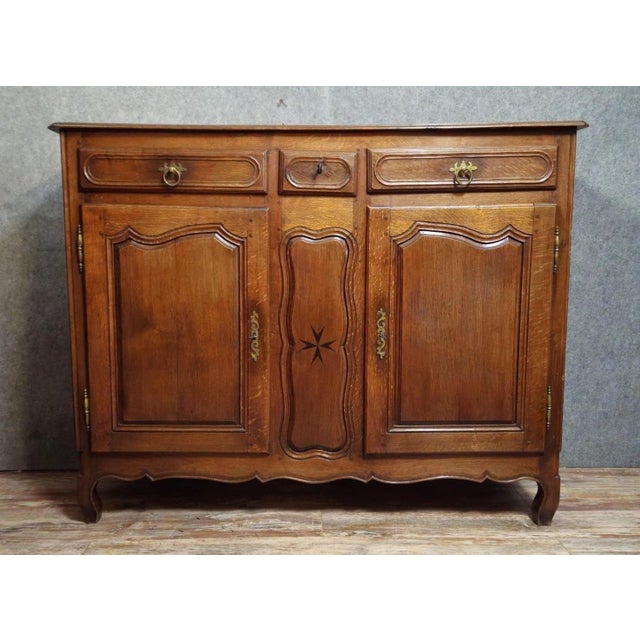 Antique 18th Century Louis XV Regional Low Sideboard in Oak For Sale - Image 13 of 14