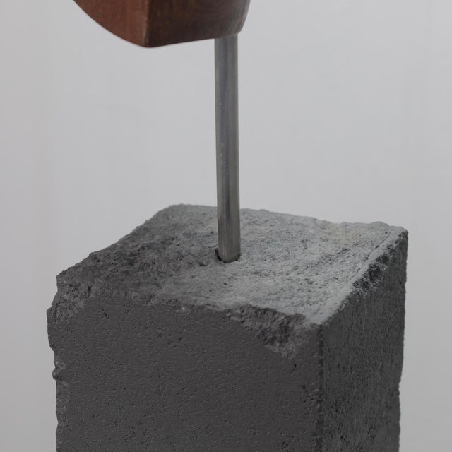 Ineke Van Zuuren, Organic Abstract, 1980s, Concrete & Teak For Sale - Image 9 of 10
