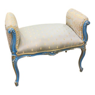 French Style Bench With Gold Details For Sale
