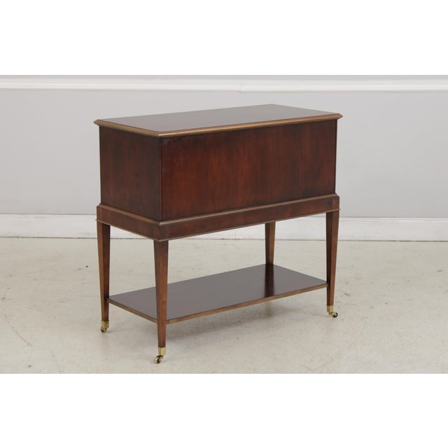 Ej Victor 2 Tier Yew Wood Silver Server Cart For Sale - Image 14 of 15