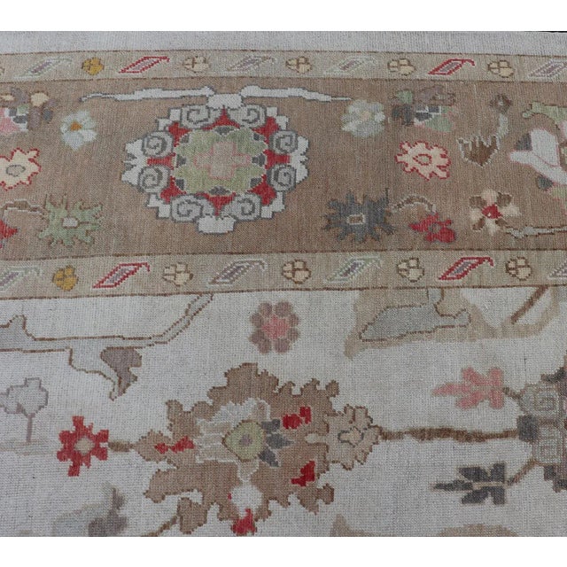 Over-Sized Oushak Turkish Rug With Large Scale Sub Geometric Design For Sale - Image 10 of 13