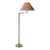 Brass Swing-Arm Floor Lamp With Pleated Shade Danish Mid-Century Modern 1960s For Sale