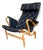 Pernilla Lounge Chair in Beech & New Black Leather by Bruno Mathsson for Dux, 1970s For Sale