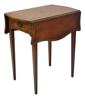 Vintage Baker Hepplewhite Style Mahogany Pembroke Dropleaf Lamp Side Table