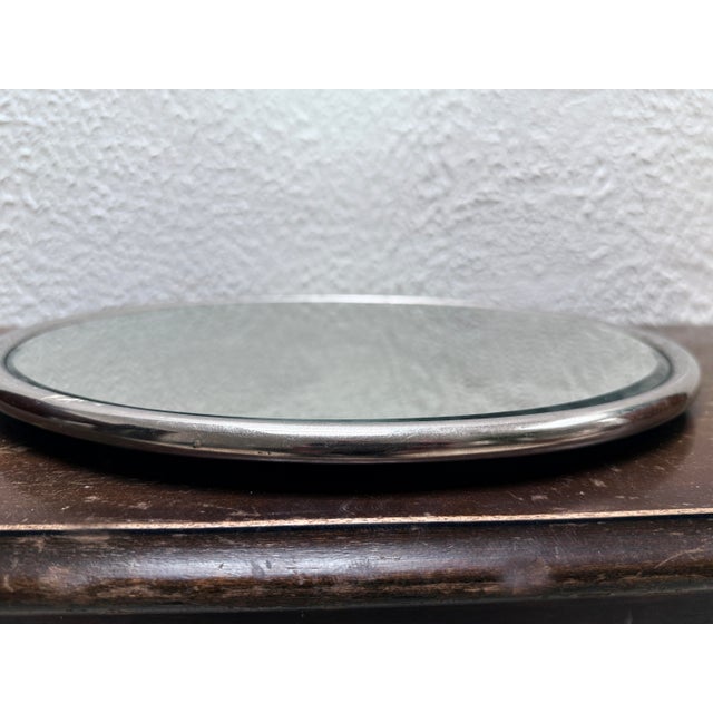 Metal Vintage Mirror and Chrome Art Deco Vanity Plateau For Sale - Image 7 of 10