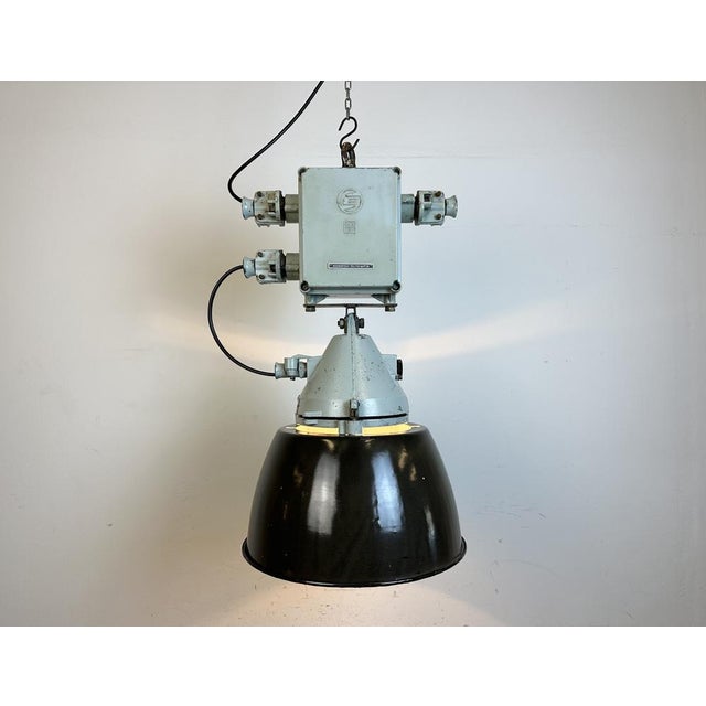 Grey Cast Aluminium Explosion Proof Lamp with Enameled Shade from Elektrosvit, 1970s For Sale - Image 18 of 18