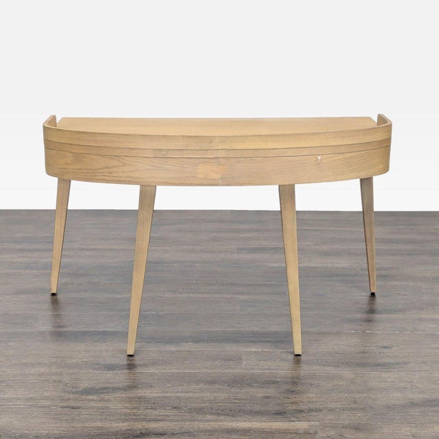 Wood Four Hands Armstrong Modern Light Wood Desk With Two Drawers and Raised Back Edge For Sale - Image 7 of 13