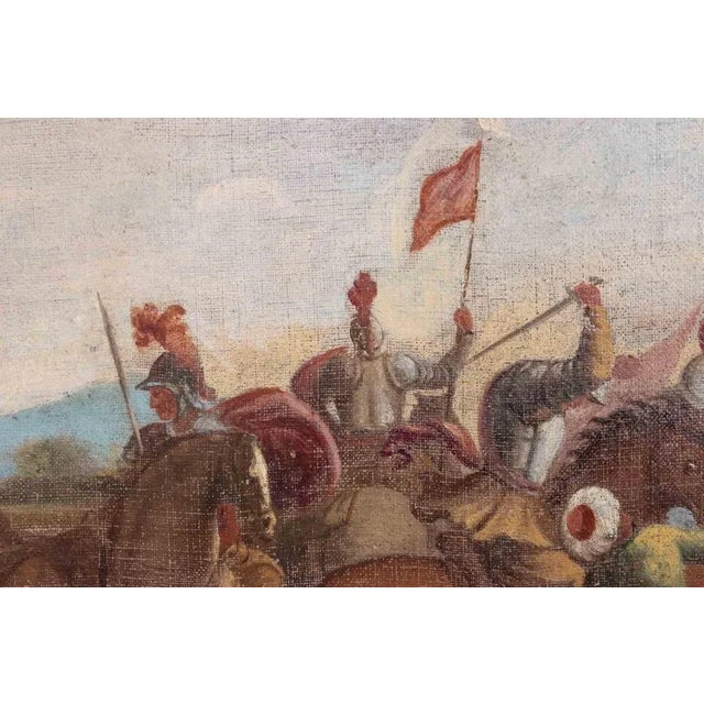 Battle Scenes, Oil Paintings, 18th Century, Set of 2 For Sale - Image 9 of 11