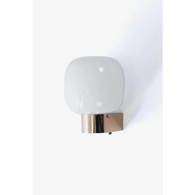 Brass Wall Lamp in White Glass For Sale - Image 9 of 9