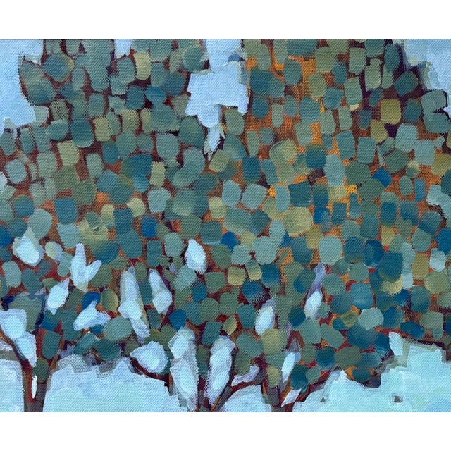 Textural Serenity: Jacobson's Three Little Trees. Oil Painting For Sale - Image 4 of 13