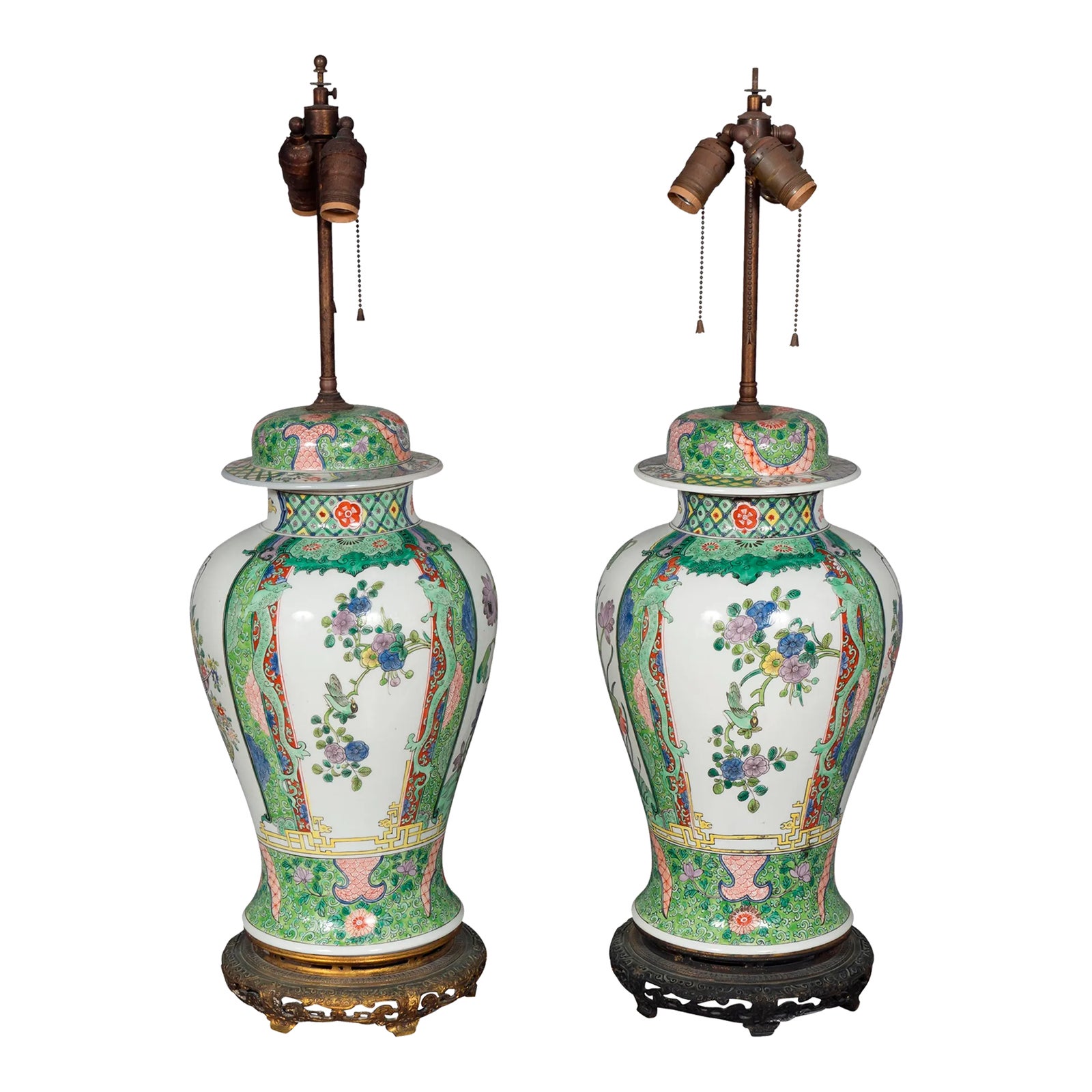 Samson Porcelain Ginger Jar Table Lamps in the Chinese Export Style - A ...