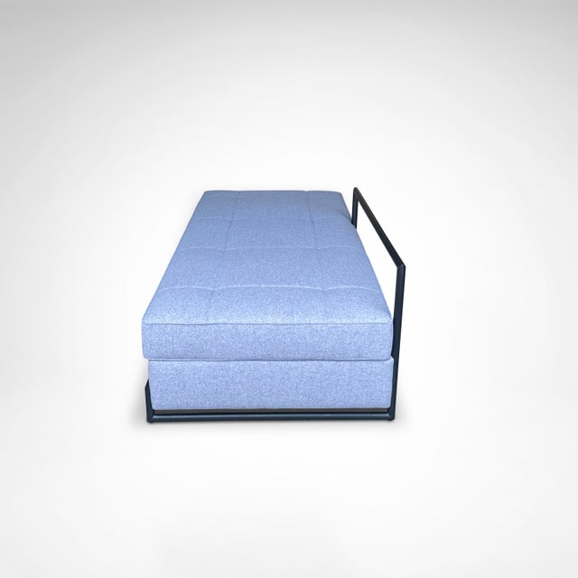 Daybed in Black Metal and Kvadrat Wool Fabric by Eileen Gray for Classicon, 2010s For Sale - Image 6 of 13