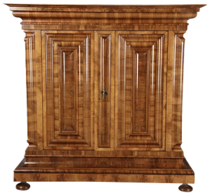 Antique Baroque Wet Wave Cabinet in Walnut, 18th Century