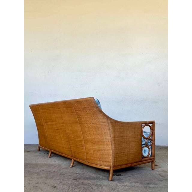 Vintage McGuire Rattan Rings Sofa in Peter Fasano for John Roselli “Sconset” For Sale - Image 10 of 12