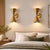 Handcrafted Brass Double-Cone Wall Sconces Sculptural Bedroom & Living Room Lighting - Set of 2 For Sale - Image 6 of 7