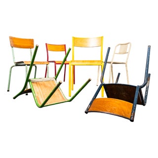 Stacking Dining Chairs, 1950s, Set of 6 For Sale