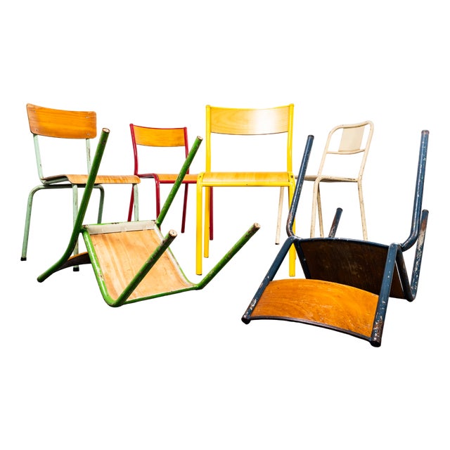 Stacking Dining Chairs, 1950s, Set of 6 For Sale