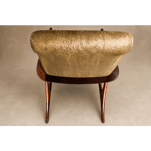 1950s Vladimir Kagan Lounge Chair in Brazilian Rosewood & Velvet, Brazil, 1958 For Sale - Image 5 of 18