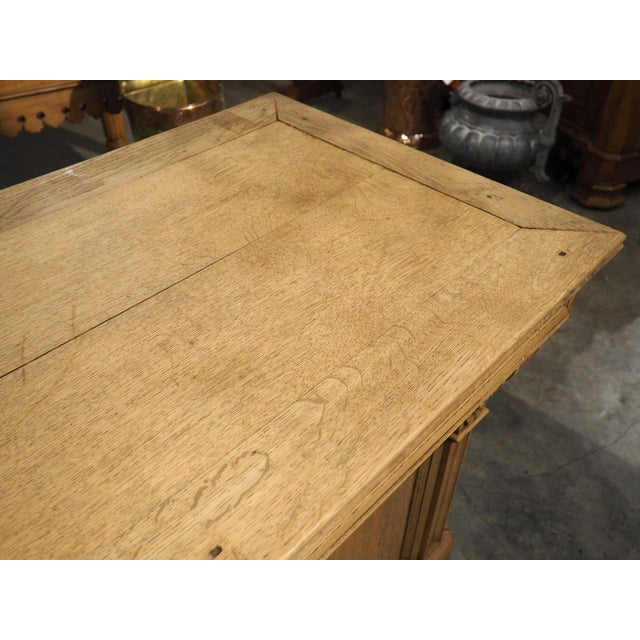 19th Century French Bleached Oak Mercerie Counter With Drawers For Sale - Image 10 of 18