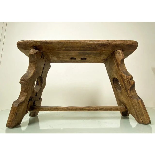 Rustic Handcrafted Farmhouse Stool, 1950s For Sale - Image 11 of 13