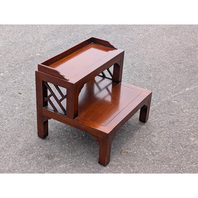 Drexel Vintage Drexel Heritage Mahogany Chippendale Style Bed Steps Library Step Stool For Sale - Image 4 of 8
