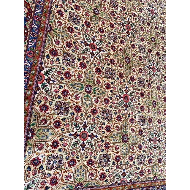 Wonderful vintage kashan rug with beautiful decorative design and nice colors, entirely and finely hand knotted with wool...