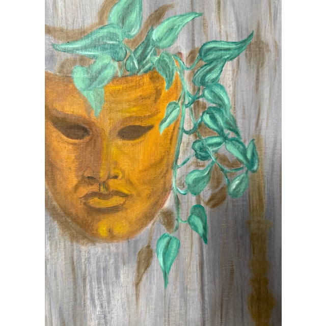 Mid-Century Modern 1960s Still-Life Oranges, Mask, Plant, Dove and Candlestick For Sale - Image 3 of 7
