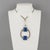 Mid-Century Modern Mid Century Space Age Collar Pendant Necklace Silvered Metal and Blue Resin For Sale - Image 3 of 8