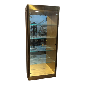 Mastercraft Vintage Mastercraft Brass & Glass Lighted Bookcase Raft Brass