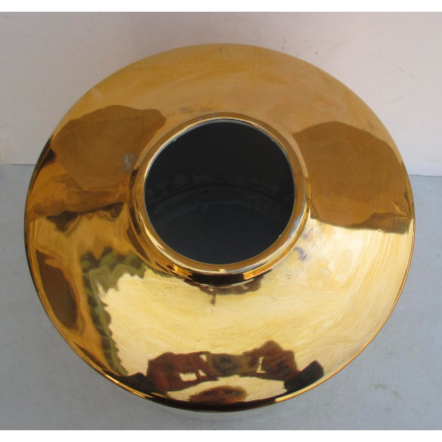 Massive Gold Lustre Porcelain Cylander Vase For Sale In New York - Image 6 of 10