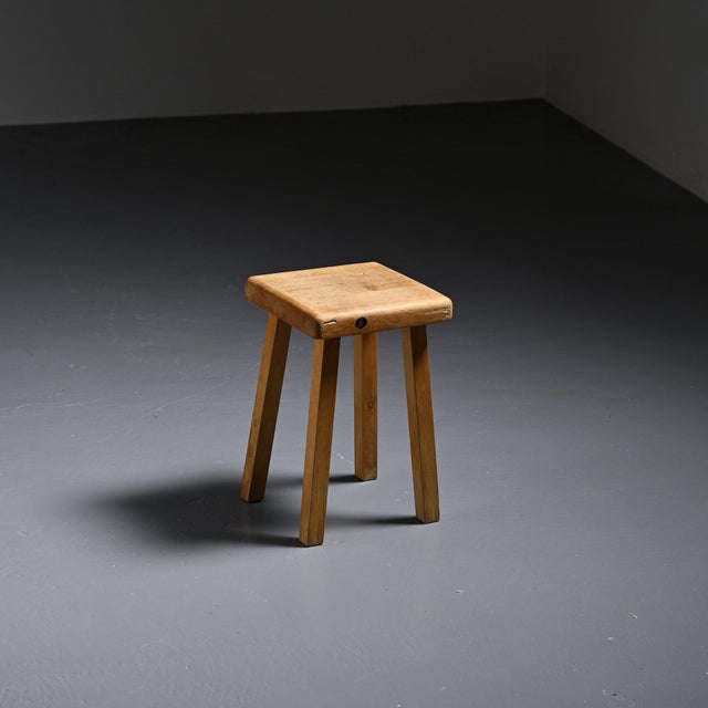 Vintage Pine Stool, France, 1980s For Sale - Image 12 of 12