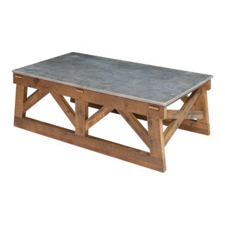Sarreid LTD Pine & Marble Coffee Table For Sale