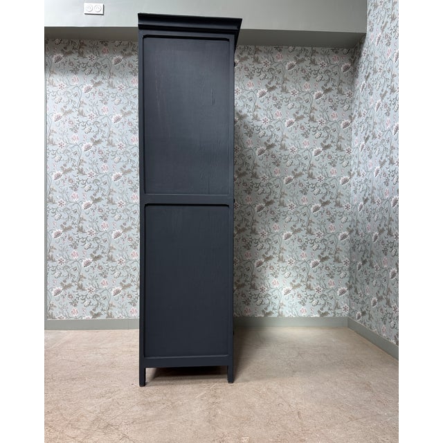 Large Parisian Black Wardrobe, 1950s For Sale - Image 6 of 10