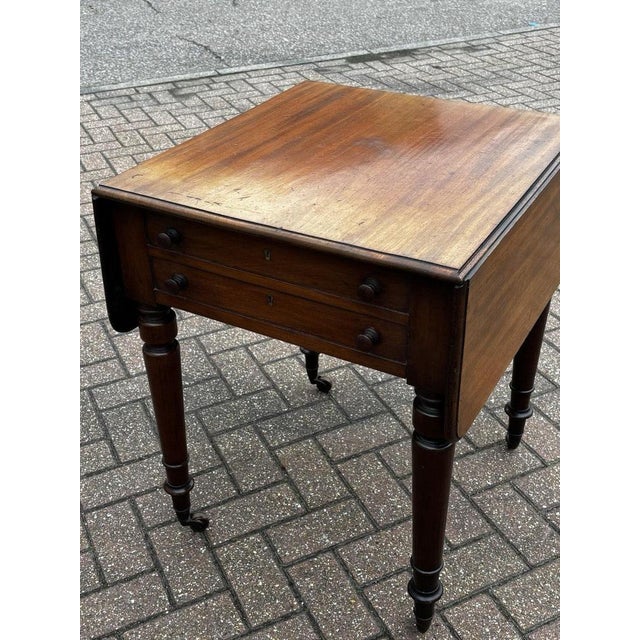 Brown Victorian Mahogany Pembroke Drop Leaf Side Table For Sale - Image 8 of 11