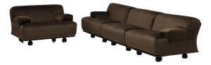 Fianda Modular Sofa and Armchair in Brown Velvet by Vico Magistretti for Cassina, 1970s, Set of 4