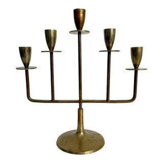 1960s Swedish Brass Candle Holder For Sale