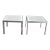 Mid-Century Modern to Modern Side Tables Chrome and White Cane Square Glass Top, a Pair For Sale