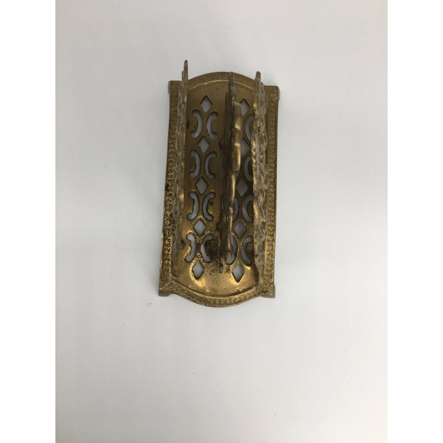 Vintage Baroque Revival Brass Regal Napkin/Letter Holder For Sale In Greenville, SC - Image 6 of 9