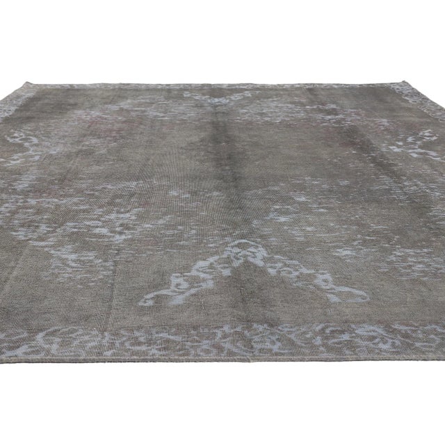 Industrial Mid 20th Century Vintage Industrial Gray Turkish Rug - 08’01 X 11’07 For Sale - Image 3 of 9