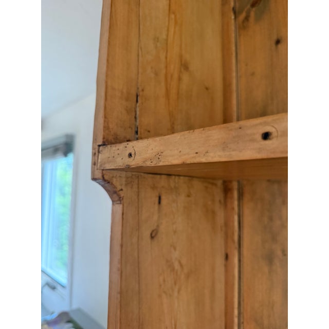 Brown 19th Century English Pine Welsh Dresser Step-Back Hutch For Sale - Image 8 of 9