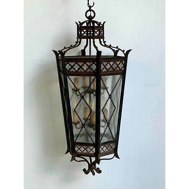 Vintage Iron and Glass Lantern For Sale - Image 11 of 17