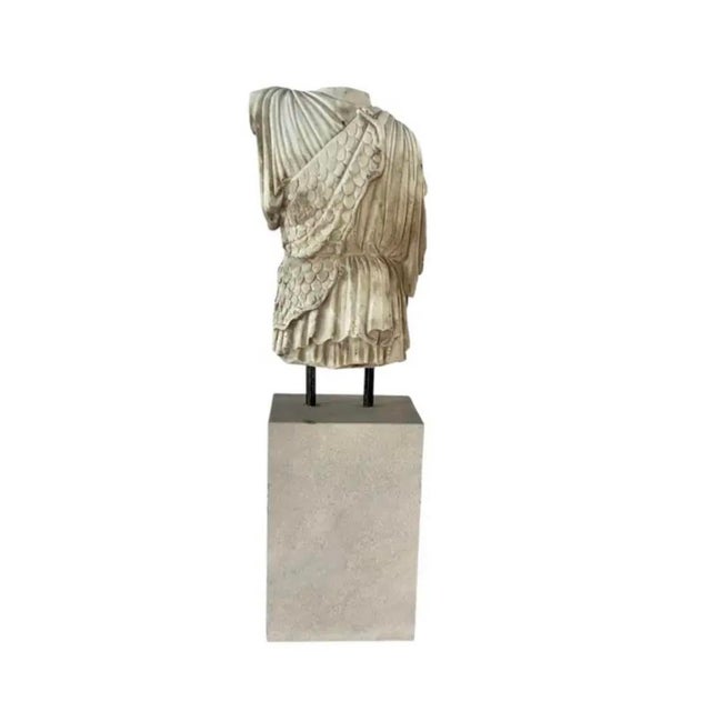 Greek Roman Marble Torso Sculpture on Iron Stand, 20th Century, Italy For Sale - Image 4 of 18